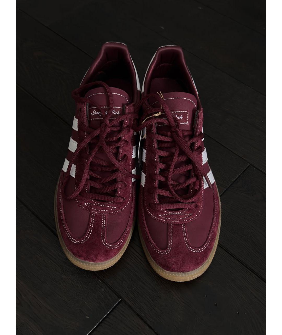 ADIDAS Бордовые замшевые низкие кроссовки / кеды, фото 2