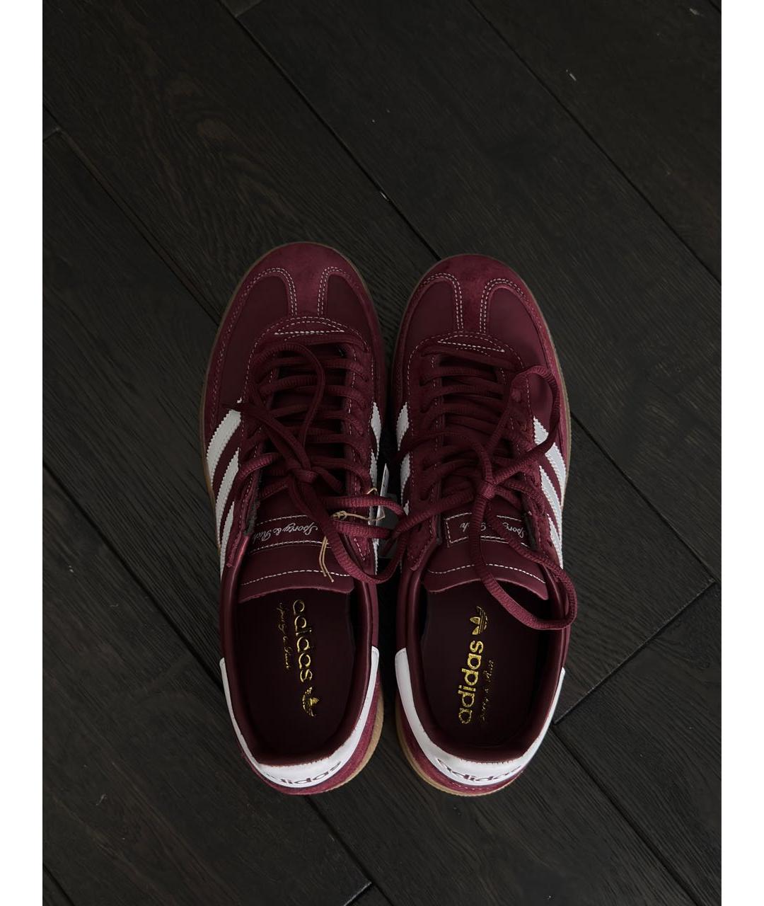 ADIDAS Бордовые замшевые низкие кроссовки / кеды, фото 3