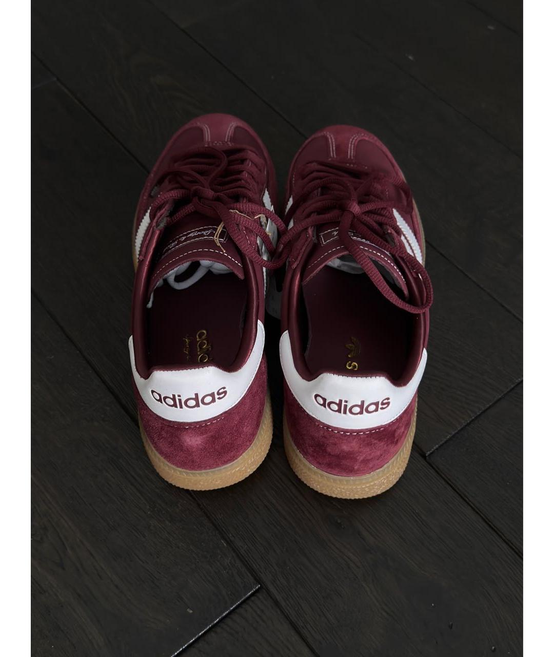 ADIDAS Бордовые замшевые низкие кроссовки / кеды, фото 4