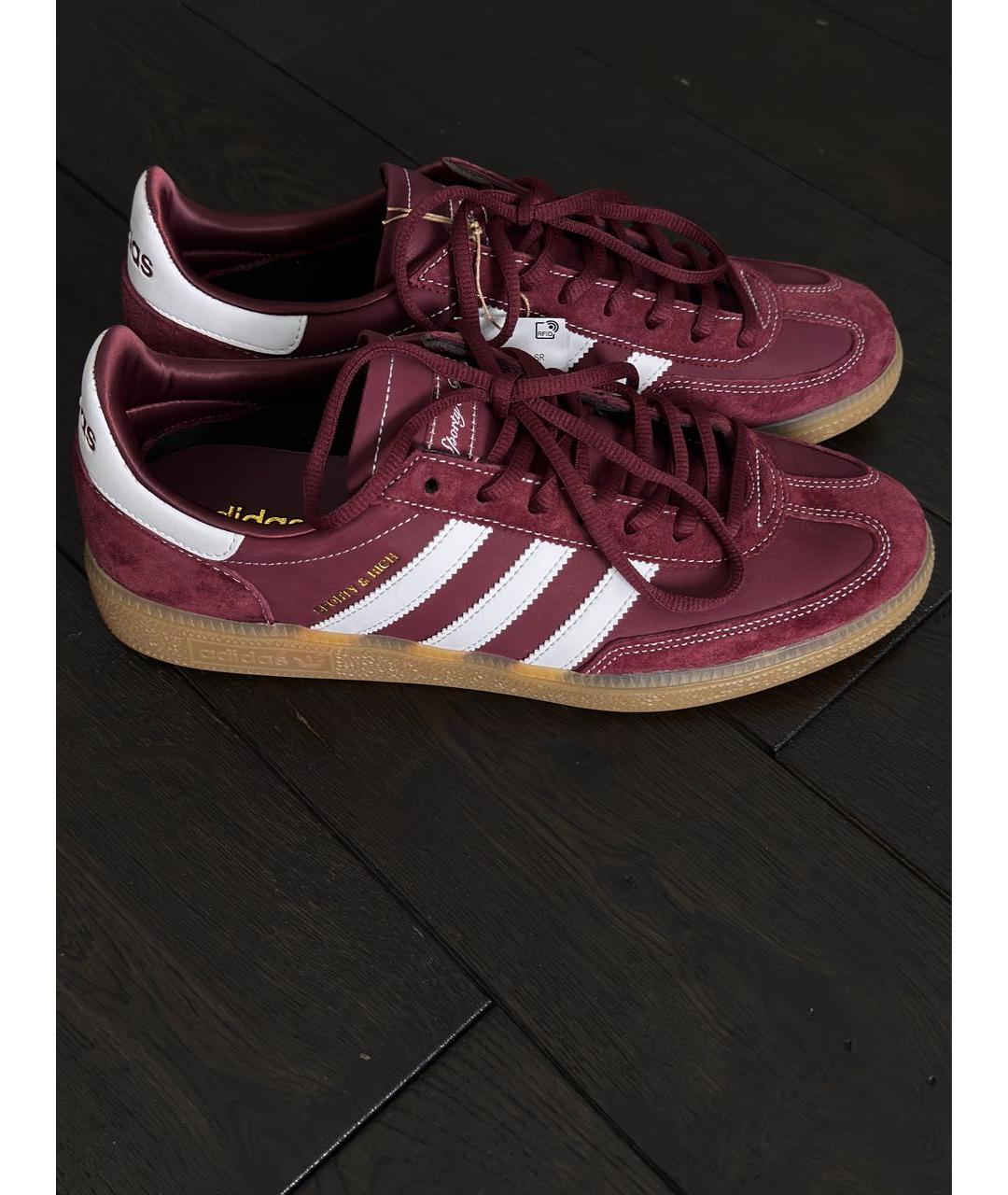ADIDAS Бордовые замшевые низкие кроссовки / кеды, фото 6