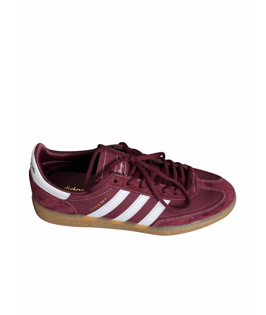 ADIDAS Бордовые замшевые низкие кроссовки / кеды, фото 1