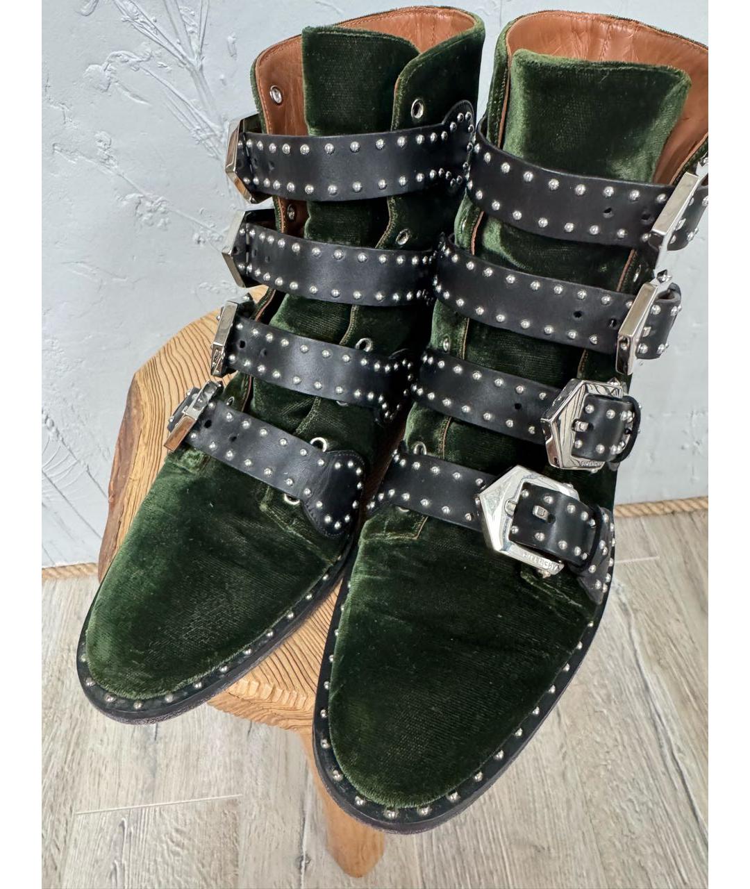 GIVENCHY Зеленые бархатные полусапоги, фото 6