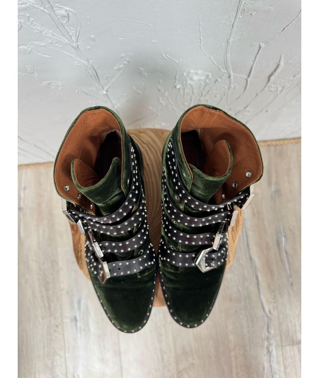 GIVENCHY Зеленые бархатные полусапоги, фото 3