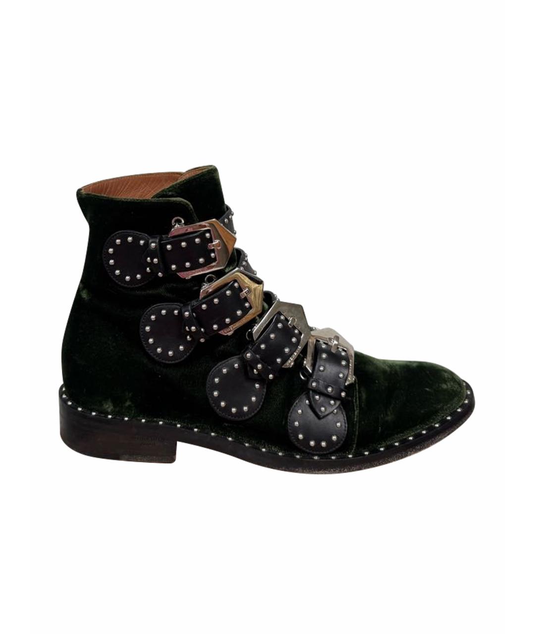 GIVENCHY Зеленые бархатные полусапоги, фото 1