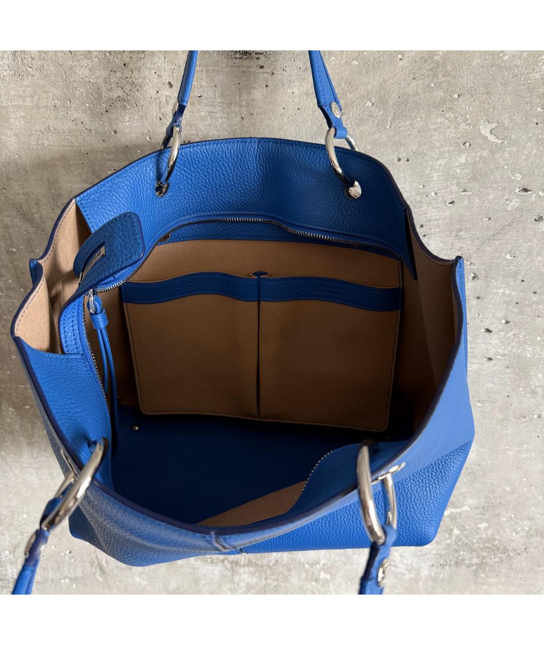 TOD'S Синяя кожаная сумка тоут, фото 8