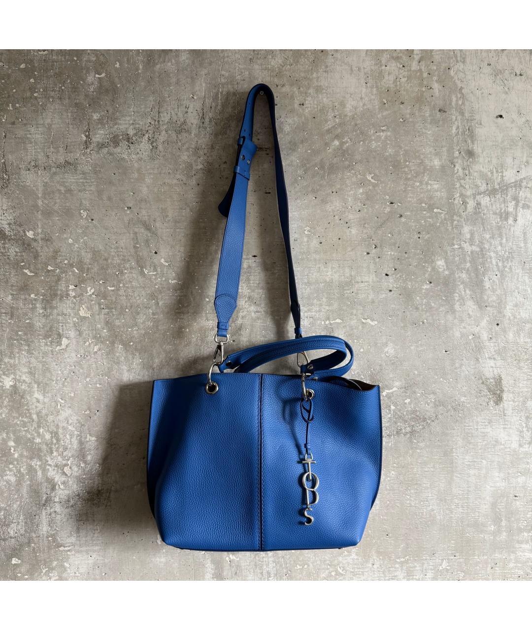 TOD'S Синяя кожаная сумка тоут, фото 10