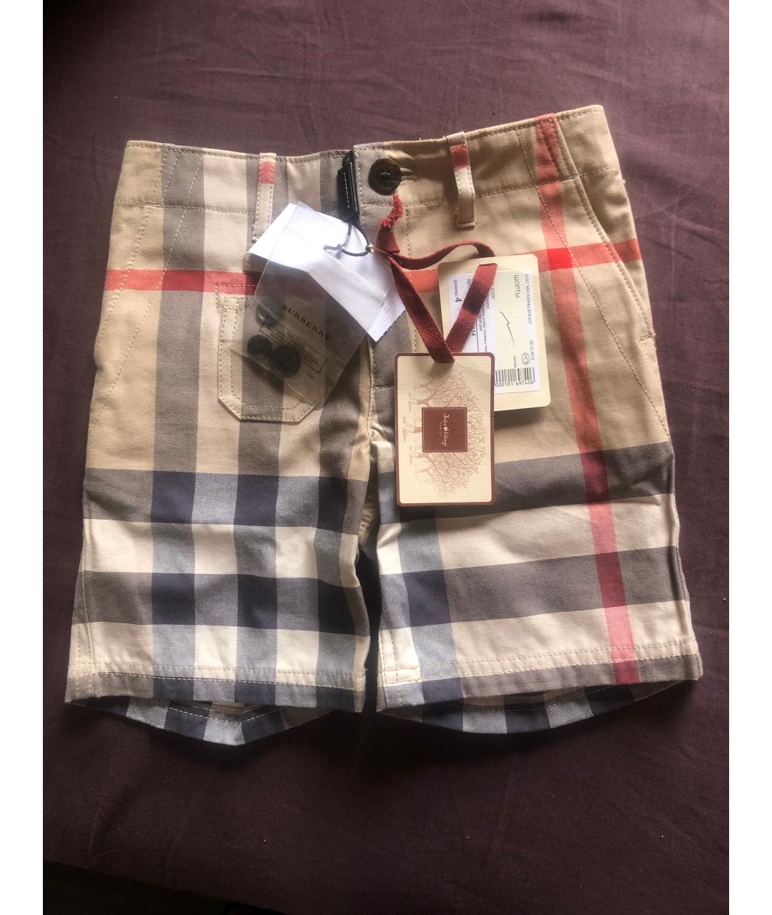 BURBERRY Мульти хлопковые брюки и шорты, фото 7