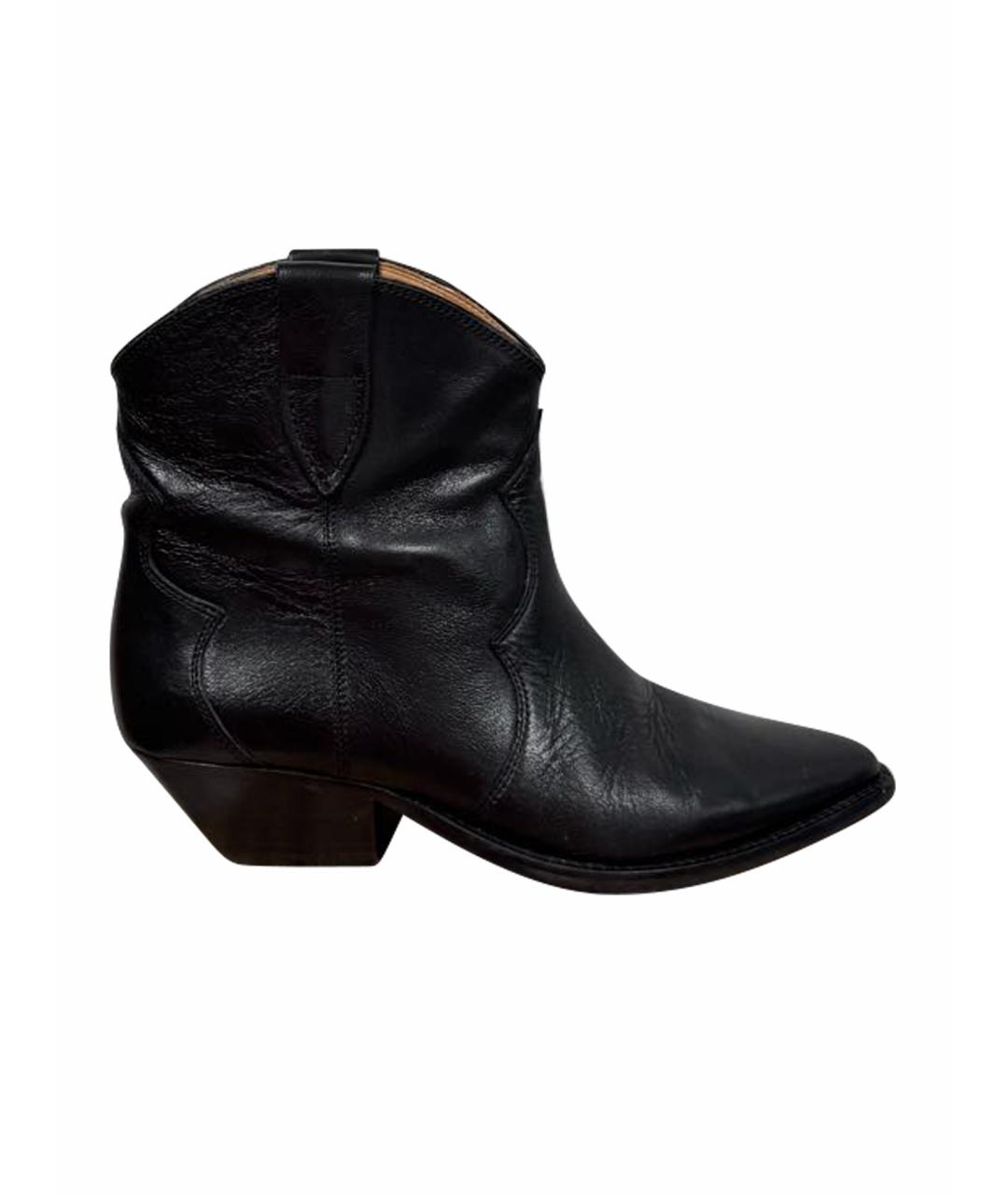 ISABEL MARANT Черные кожаные полусапоги, фото 1