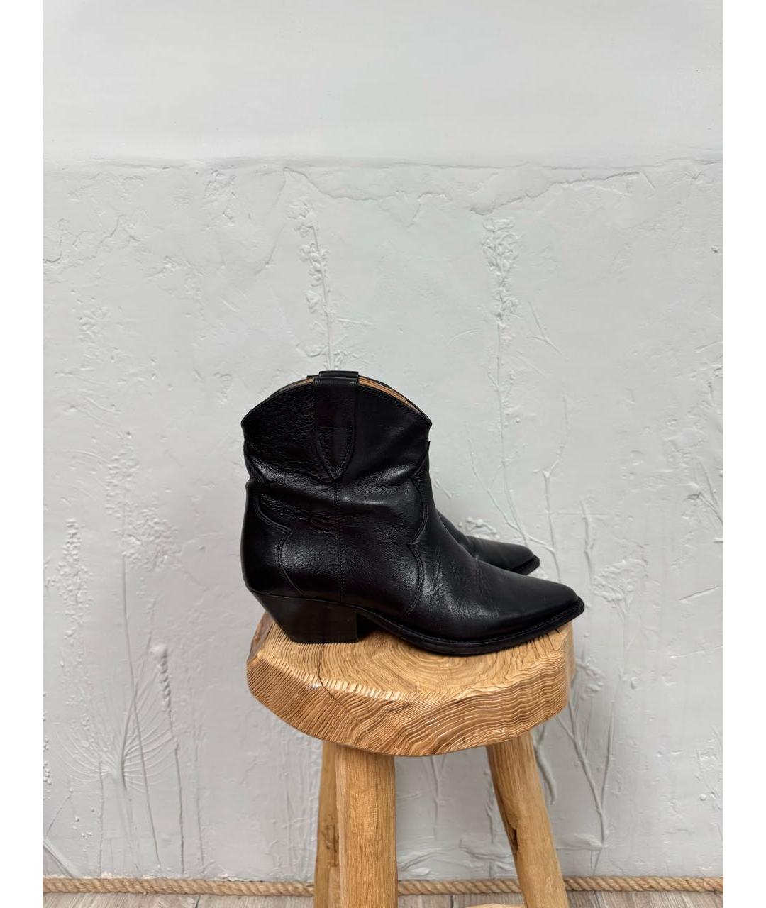 ISABEL MARANT Черные кожаные полусапоги, фото 7