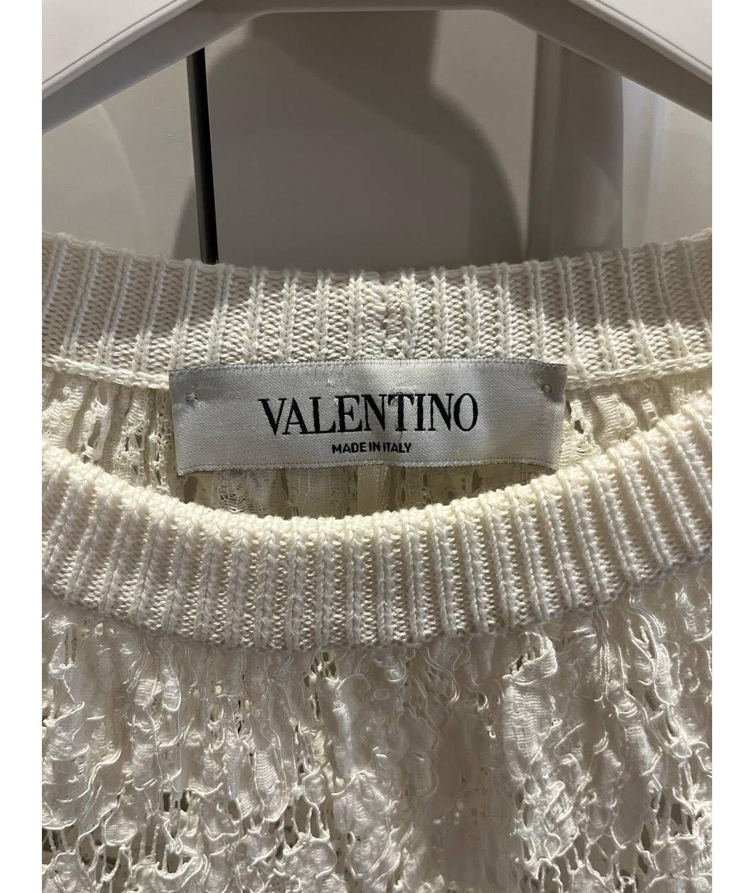 VALENTINO Белый хлопковый джемпер / свитер, фото 2