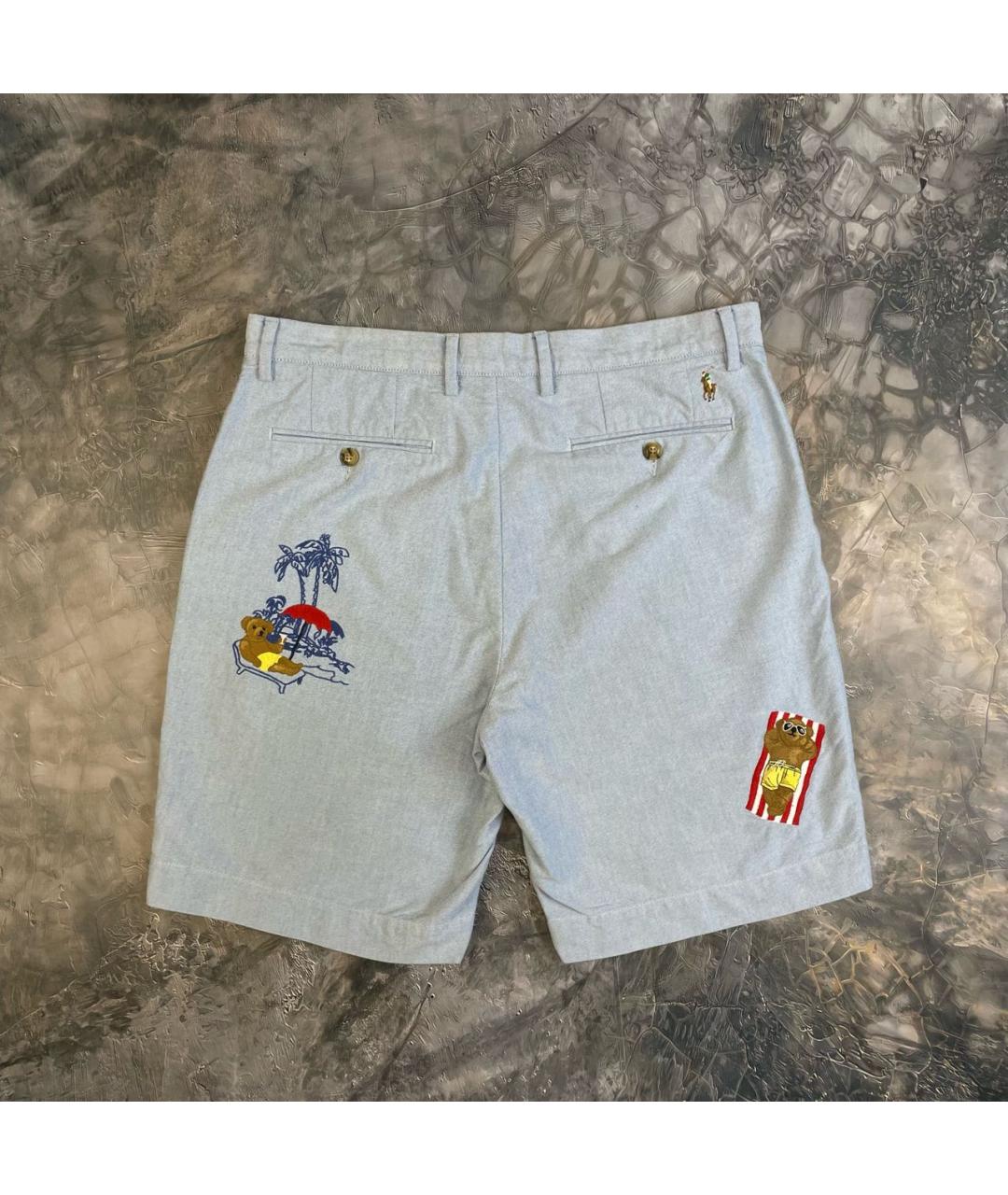 POLO RALPH LAUREN Голубые хлопковые шорты, фото 3