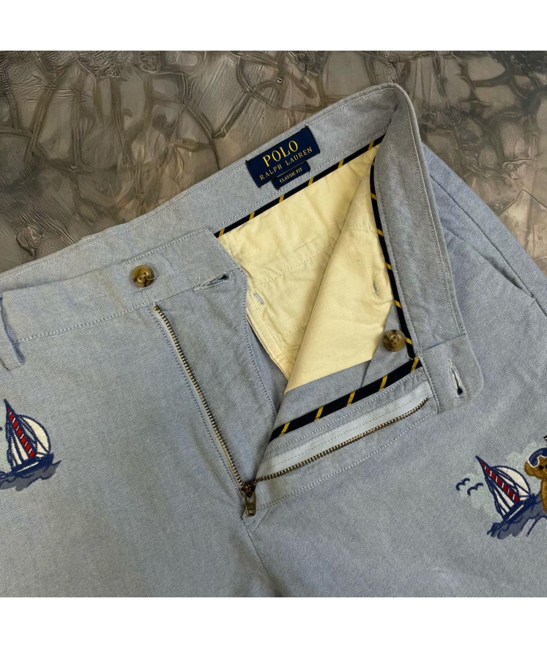 POLO RALPH LAUREN Голубые хлопковые шорты, фото 7