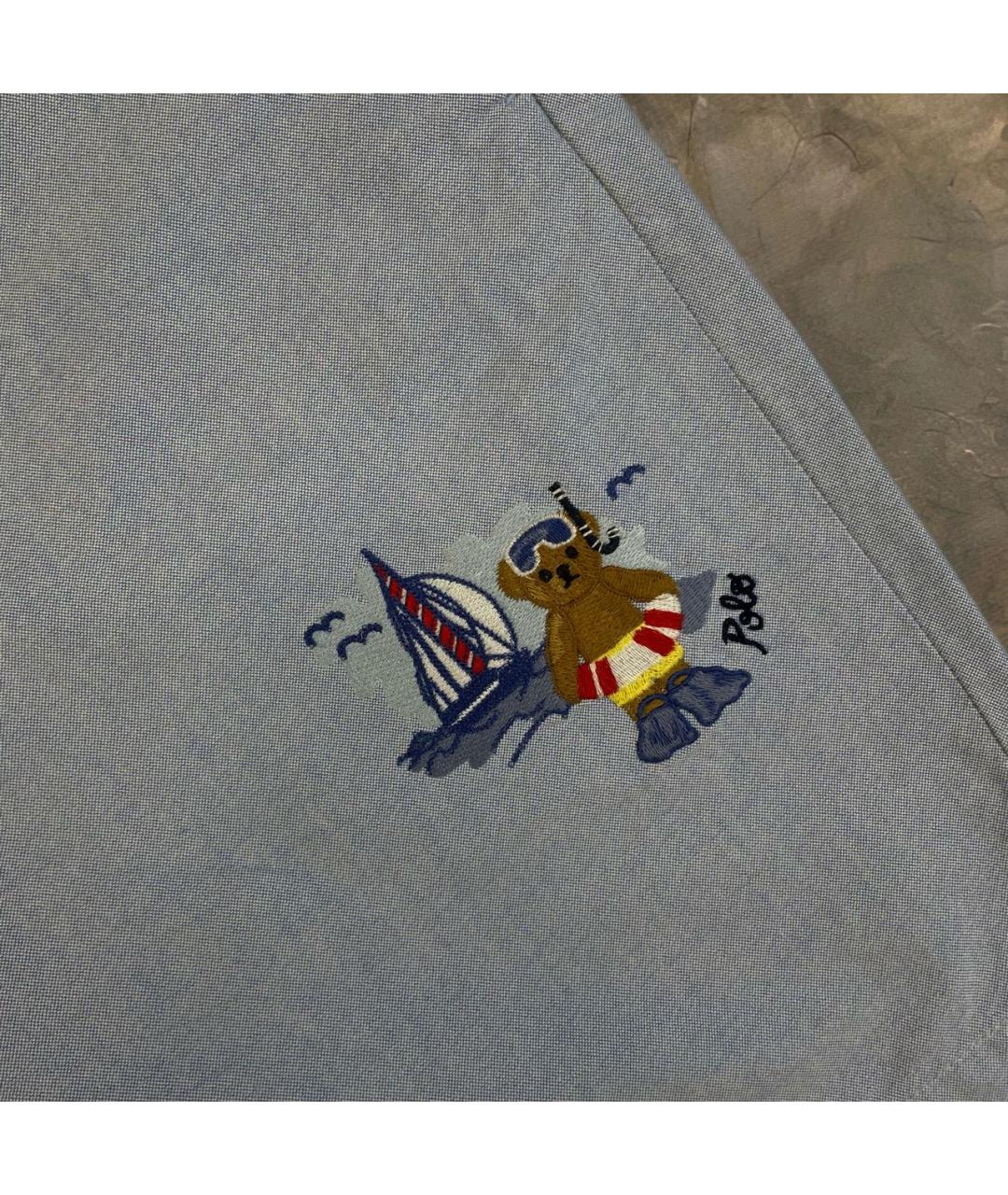 POLO RALPH LAUREN Голубые хлопковые шорты, фото 2