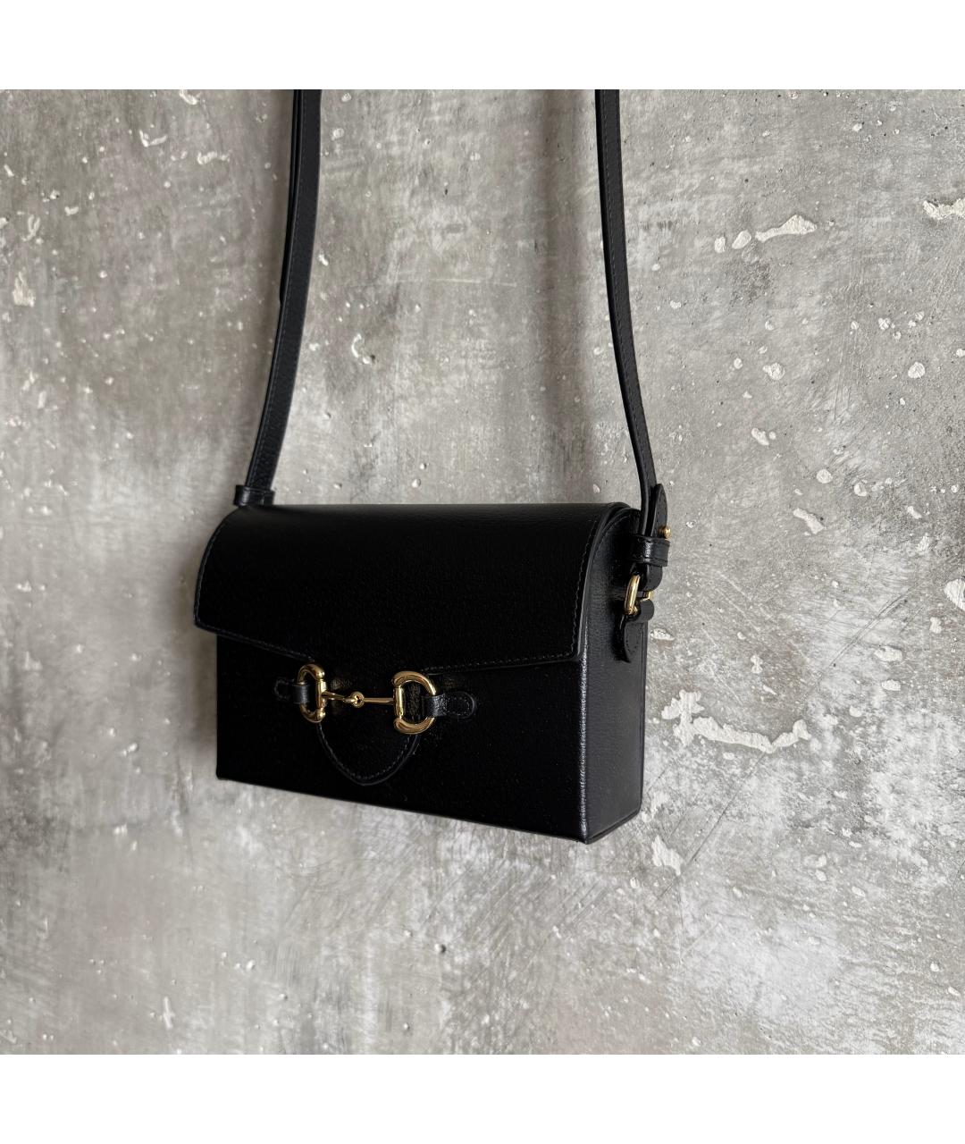GUCCI Черная кожаная сумка через плечо, фото 3