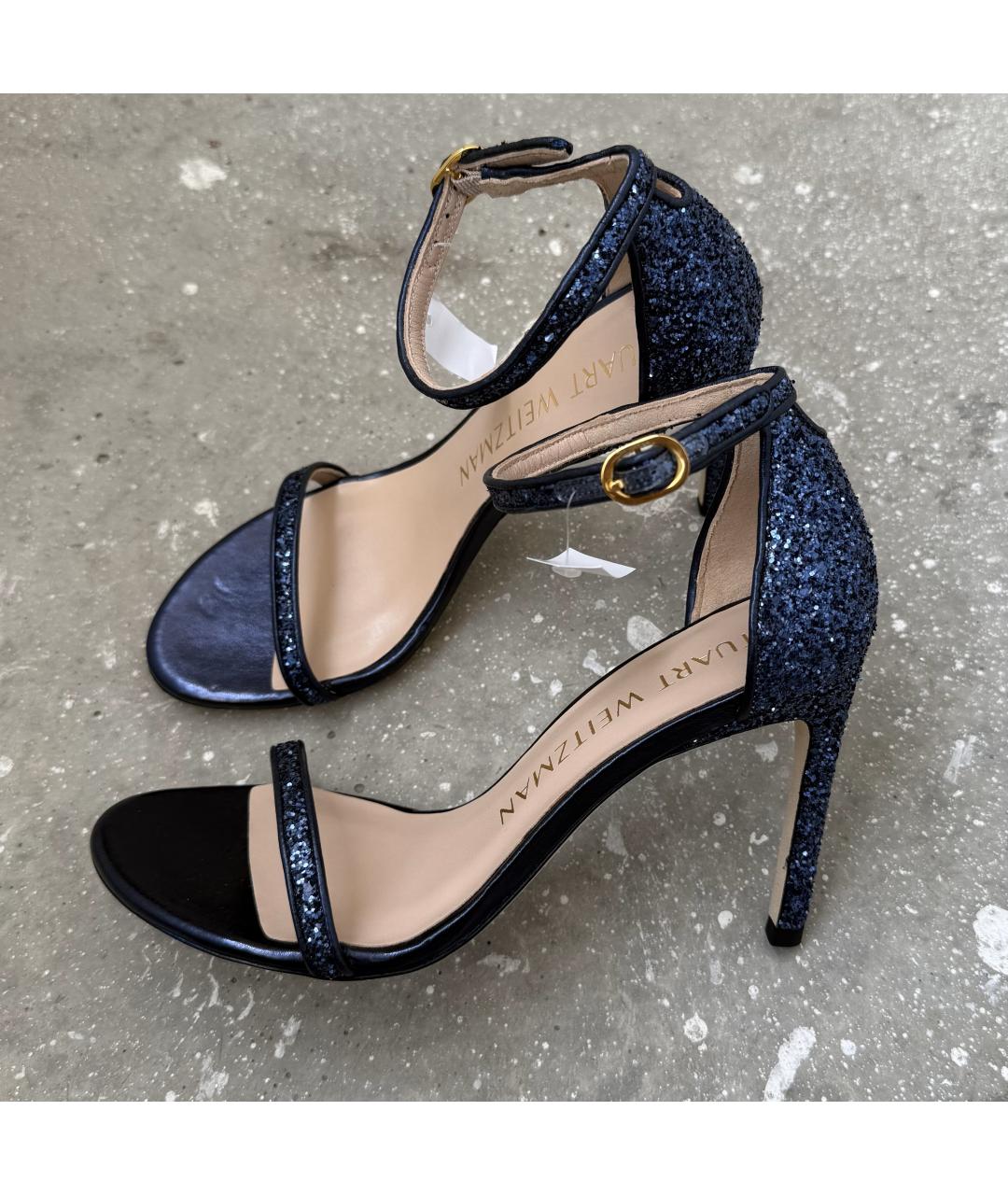 STUART WEITZMAN Синие кожаные босоножки, фото 6