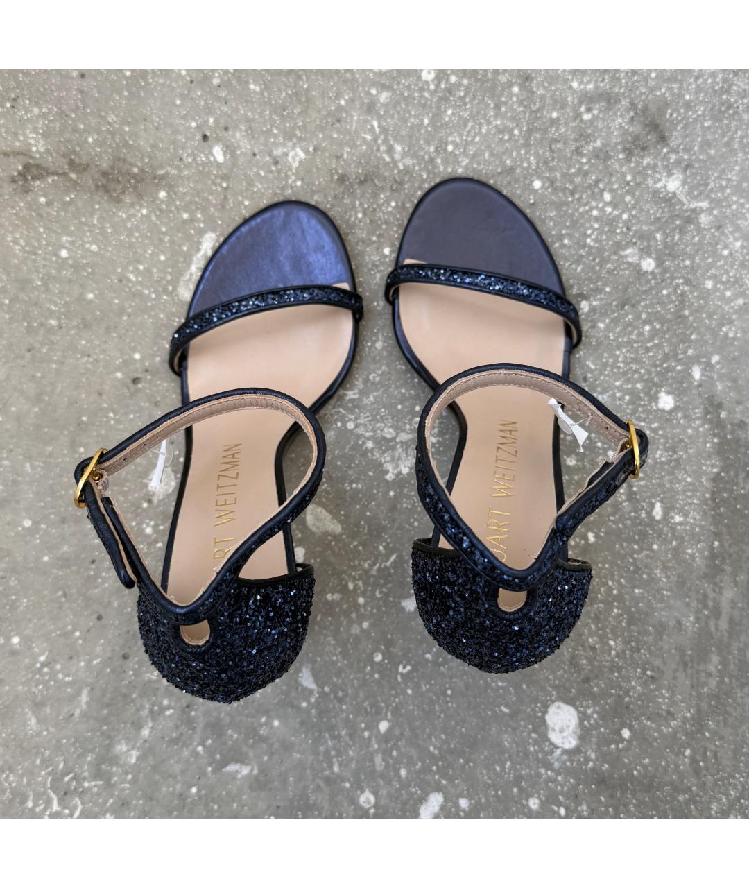 STUART WEITZMAN Синие кожаные босоножки, фото 3