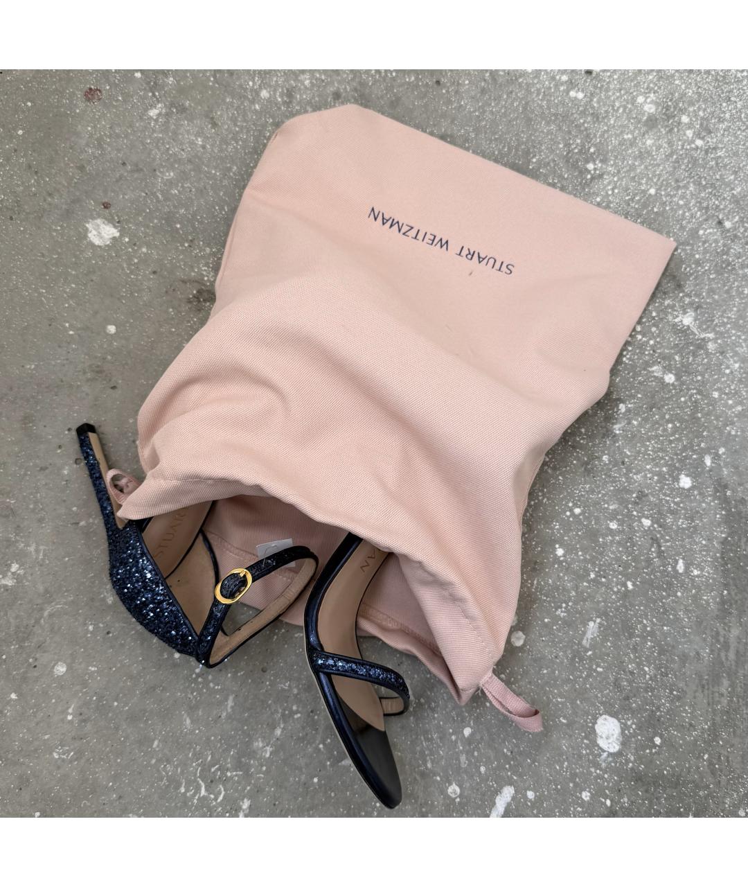 STUART WEITZMAN Синие кожаные босоножки, фото 9