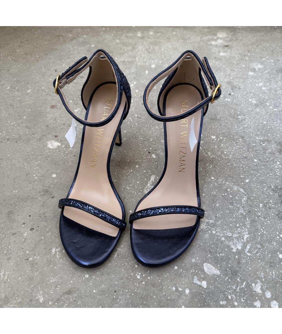 STUART WEITZMAN Синие кожаные босоножки, фото 2