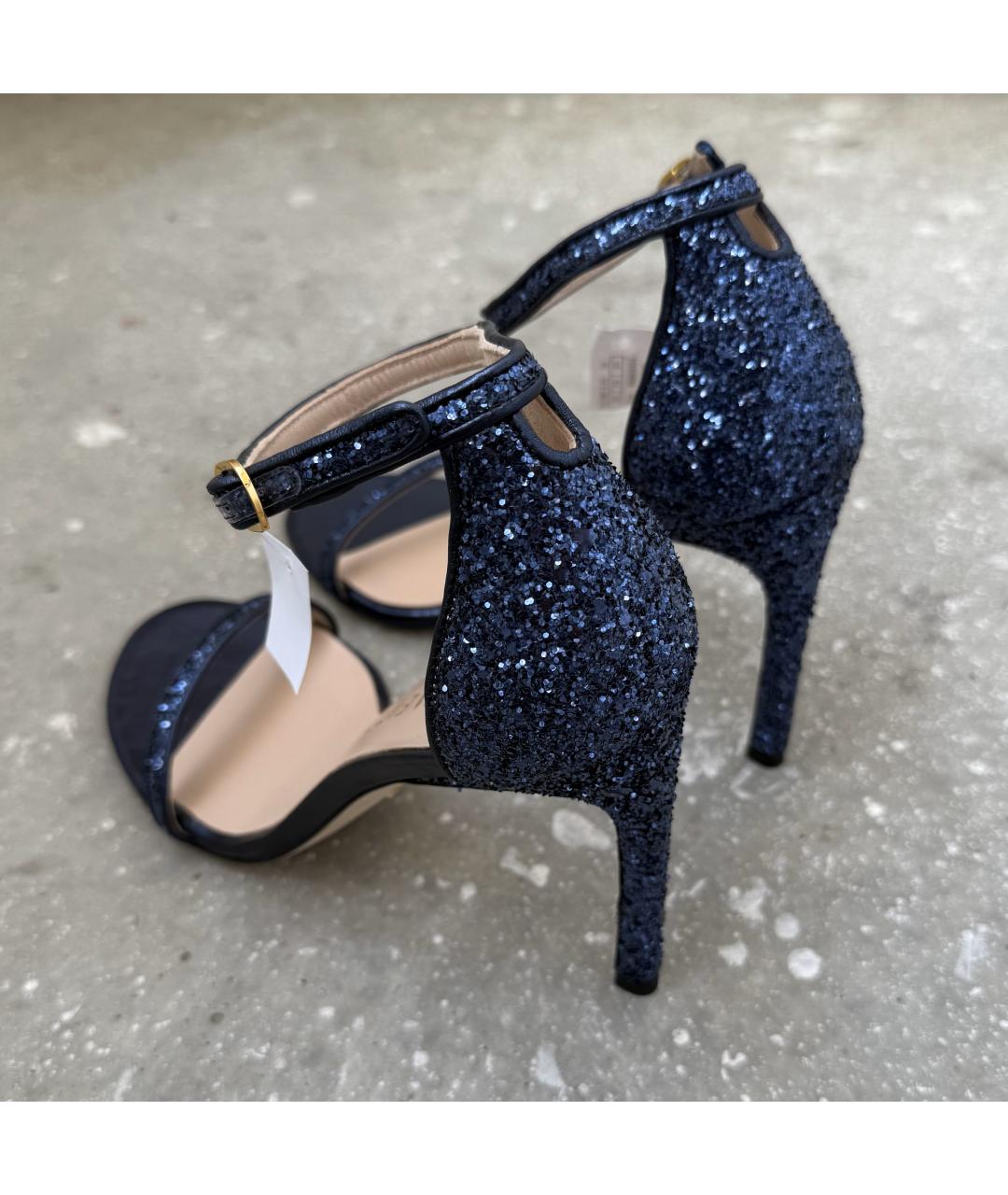 STUART WEITZMAN Синие кожаные босоножки, фото 8