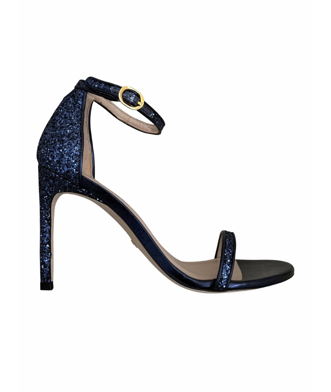 STUART WEITZMAN Синие кожаные босоножки, фото 1