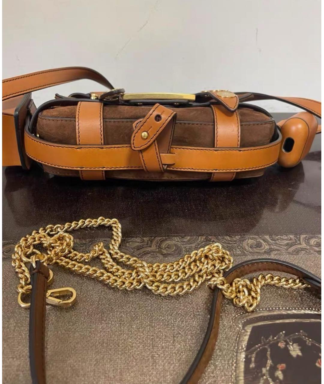FENDI Коричневая замшевая сумка через плечо, фото 4