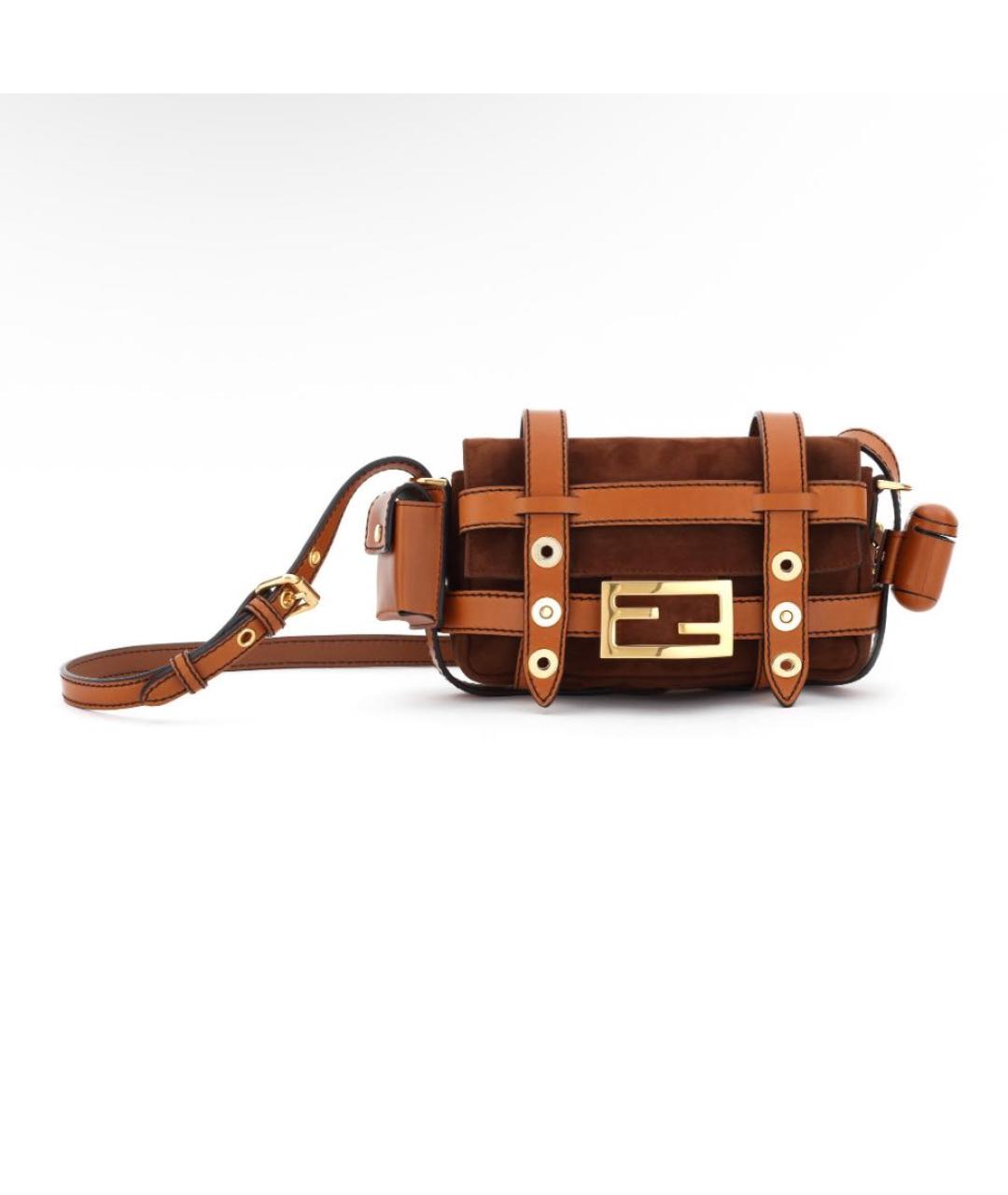 FENDI Коричневая замшевая сумка через плечо, фото 7