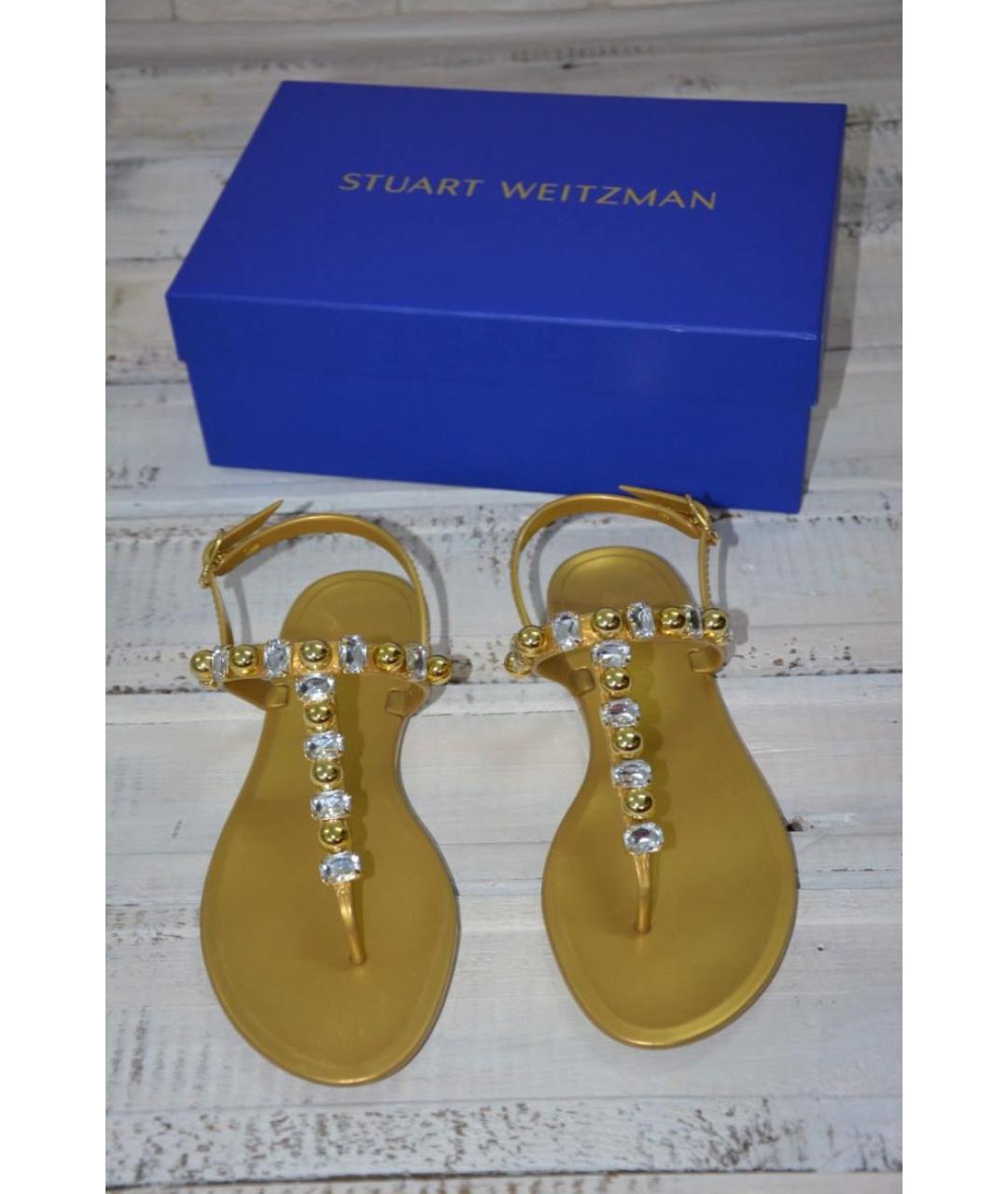 STUART WEITZMAN Золотые резиновые босоножки, фото 2