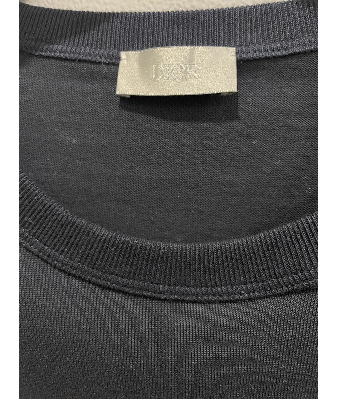 CHRISTIAN DIOR Темно-синяя хлопковая футболка, фото 4