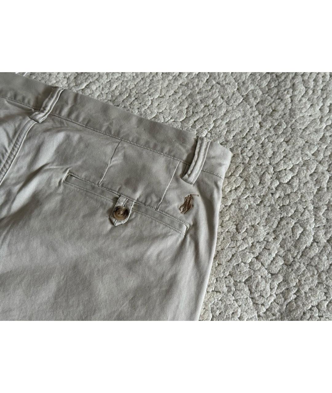 POLO RALPH LAUREN Бежевые хлопковые брюки чинос, фото 4