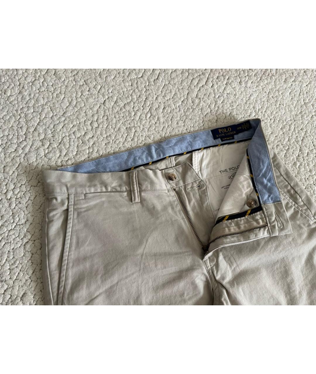 POLO RALPH LAUREN Бежевые хлопковые брюки чинос, фото 2