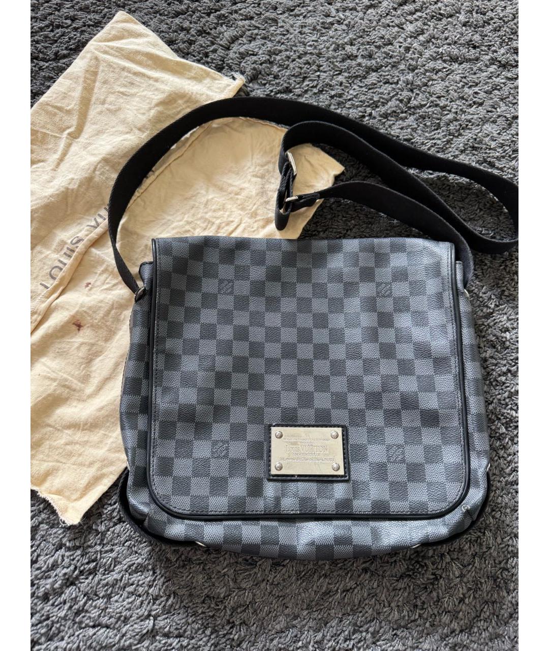 LOUIS VUITTON Черный портфель из искусственной кожи, фото 5