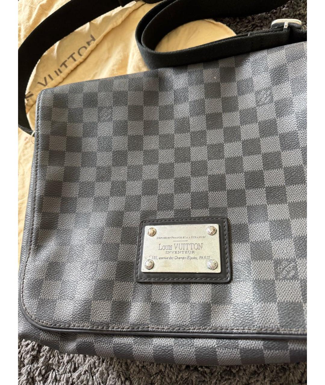 LOUIS VUITTON Черный портфель из искусственной кожи, фото 2
