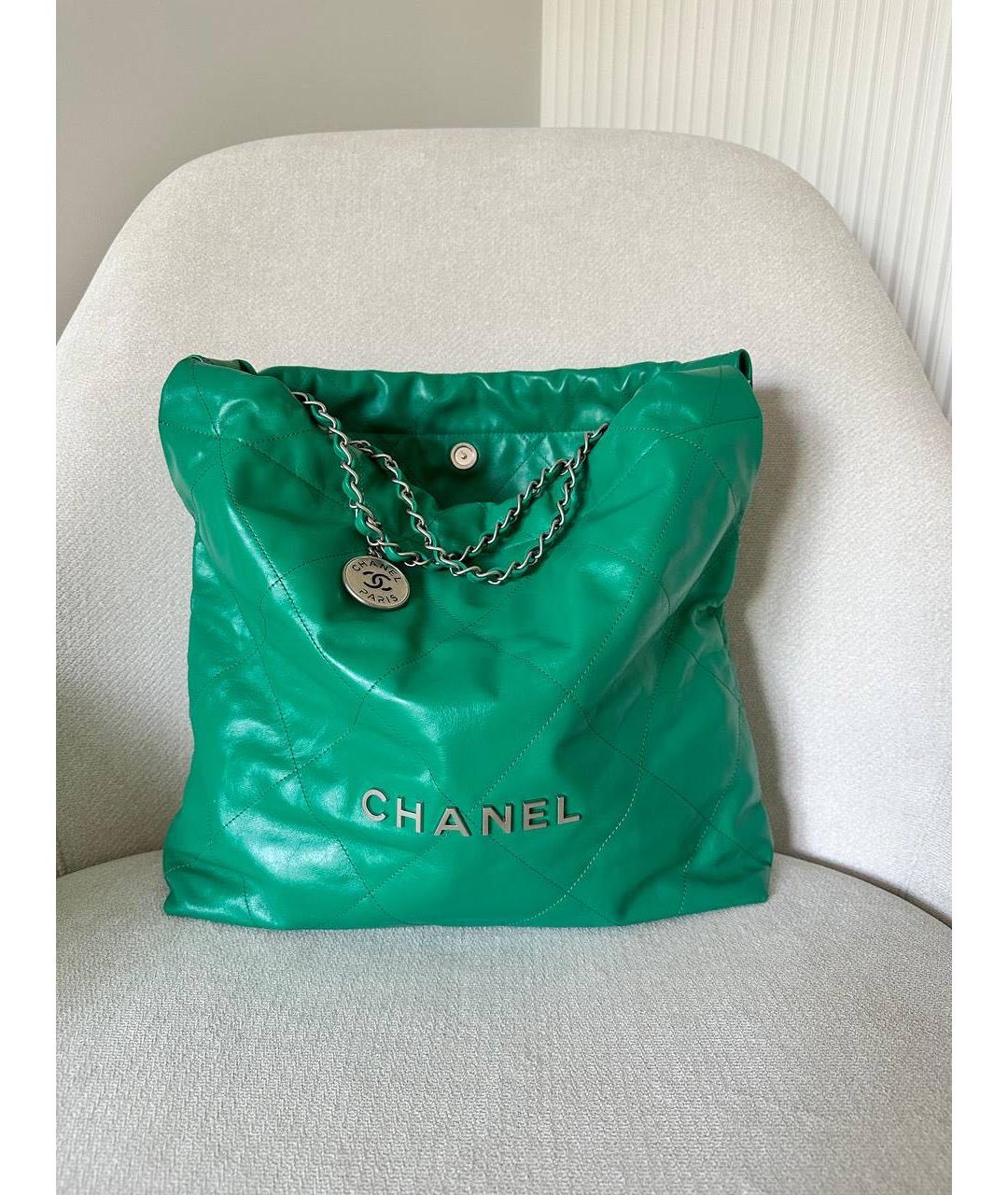 CHANEL Зеленая кожаная сумка через плечо, фото 3