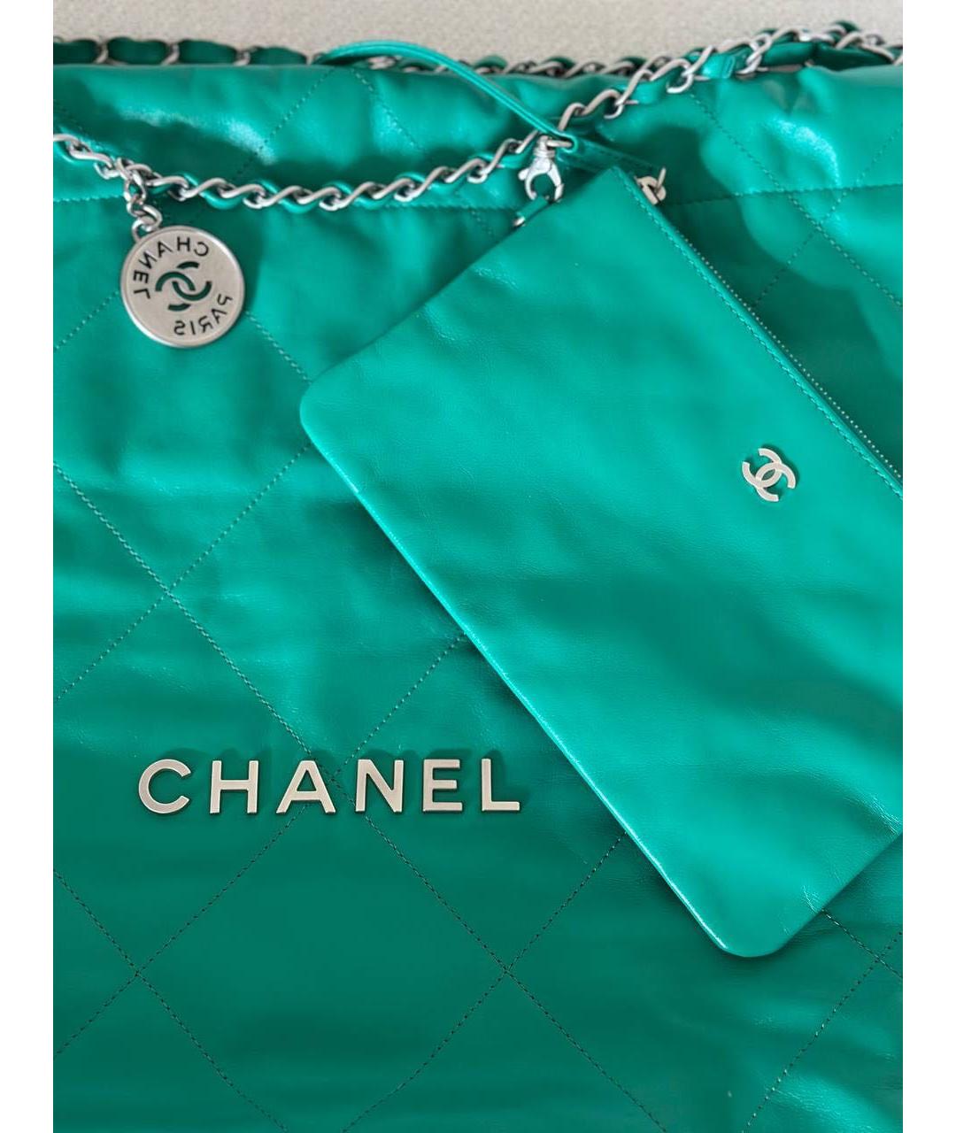 CHANEL Зеленая кожаная сумка через плечо, фото 4