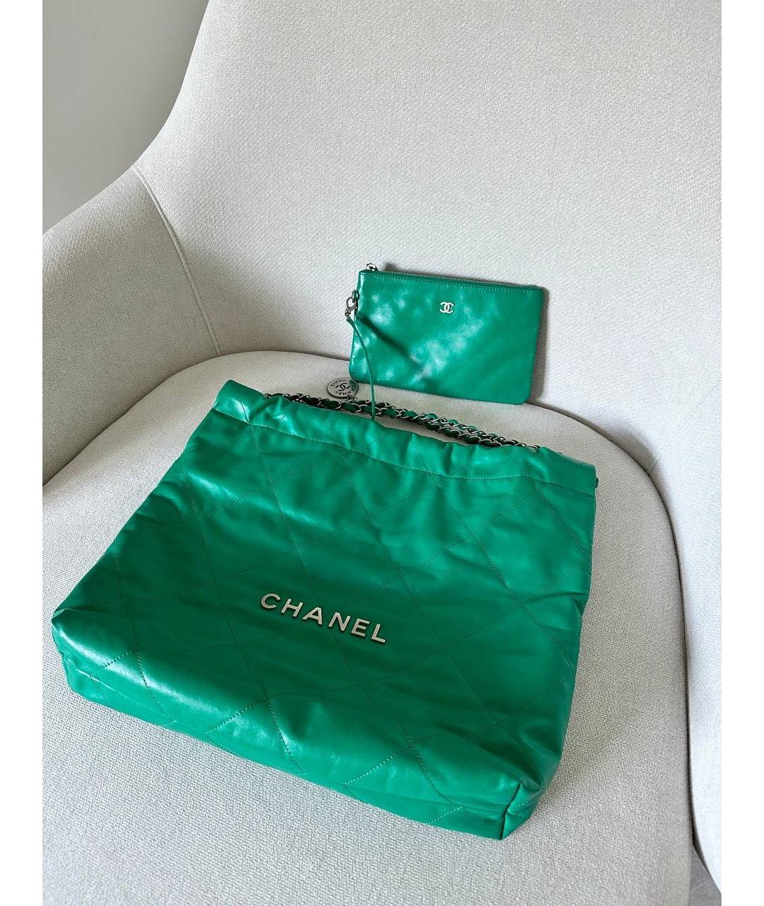 CHANEL Зеленая кожаная сумка через плечо, фото 2