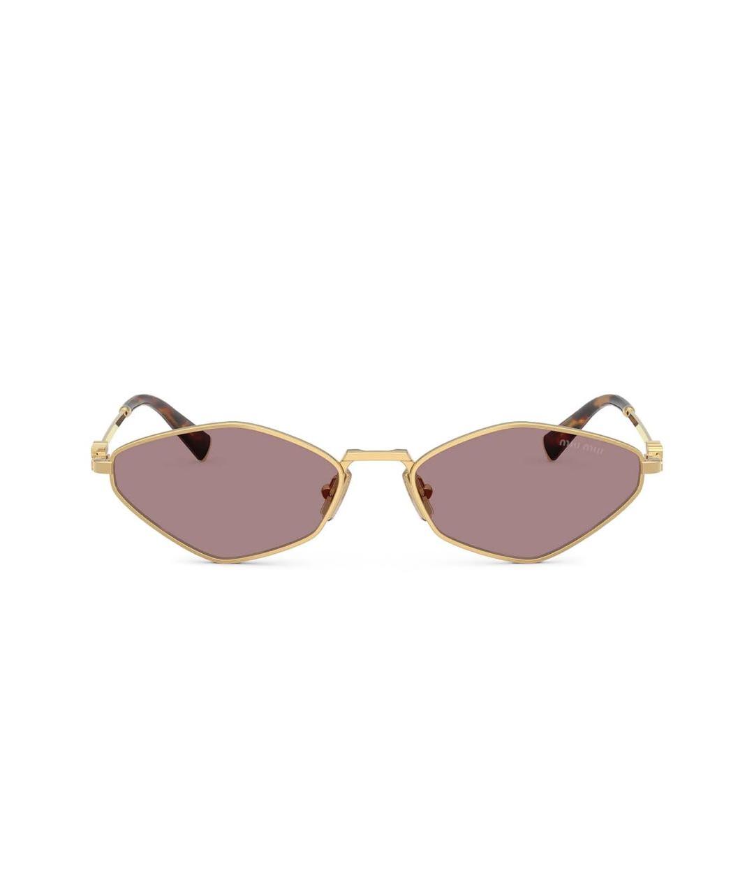 MIU MIU Коричневые металлические солнцезащитные очки, фото 2