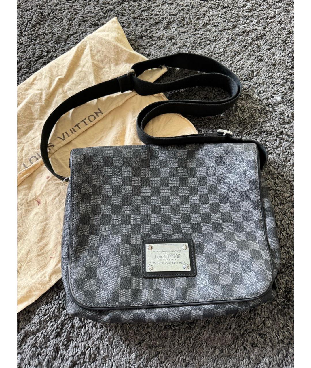 LOUIS VUITTON Черный портфель из искусственной кожи, фото 6