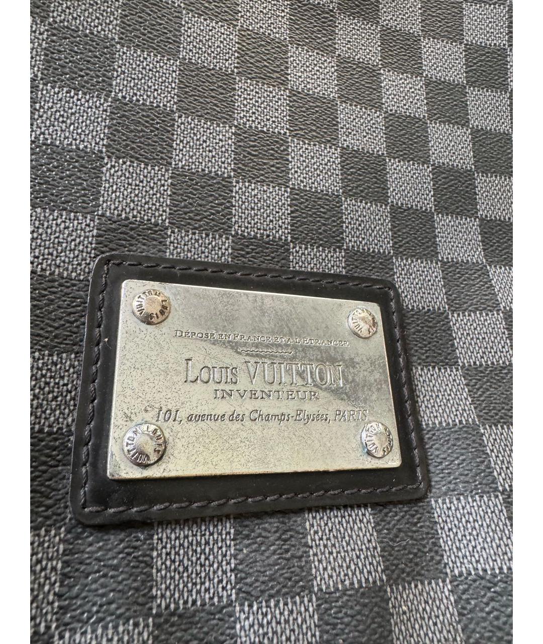 LOUIS VUITTON Черный портфель из искусственной кожи, фото 3