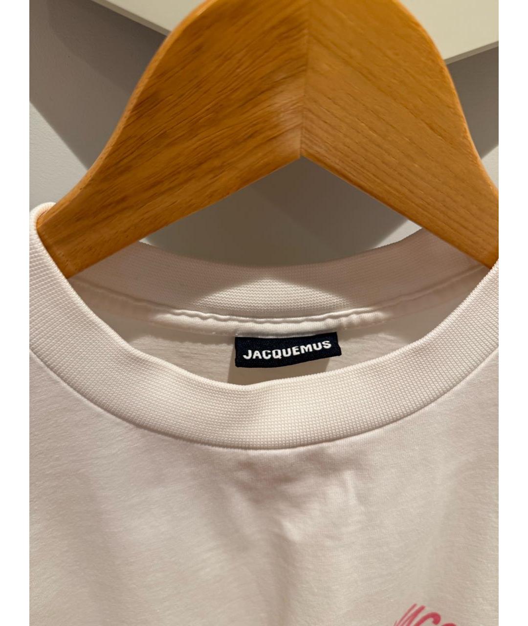 JACQUEMUS Белая хлопковая футболка, фото 4