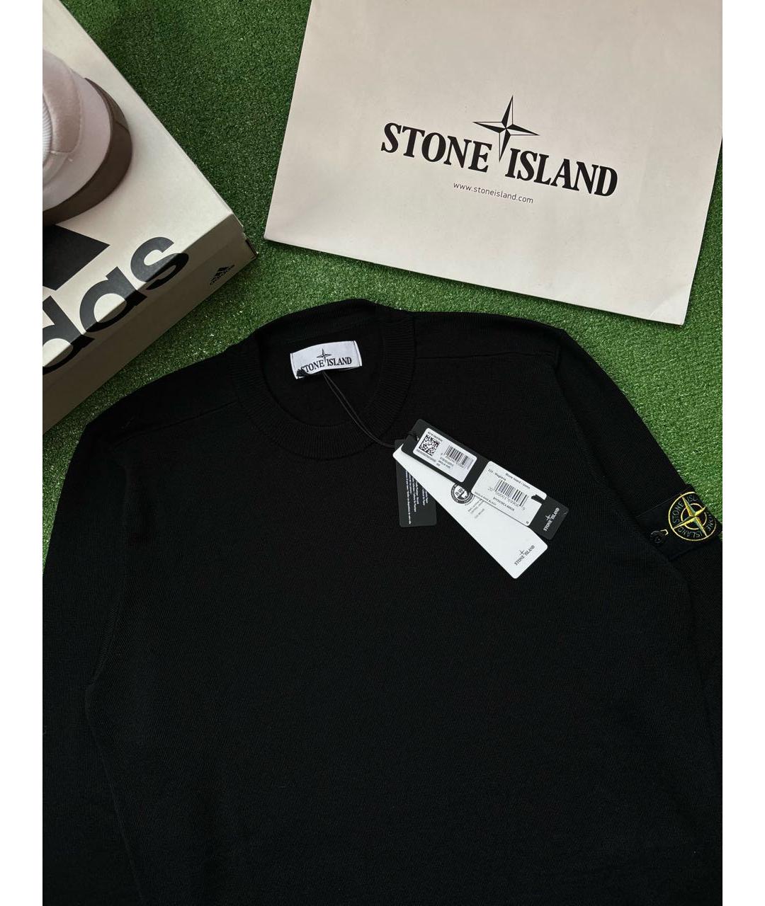 STONE ISLAND Черный шерстяной джемпер / свитер, фото 4