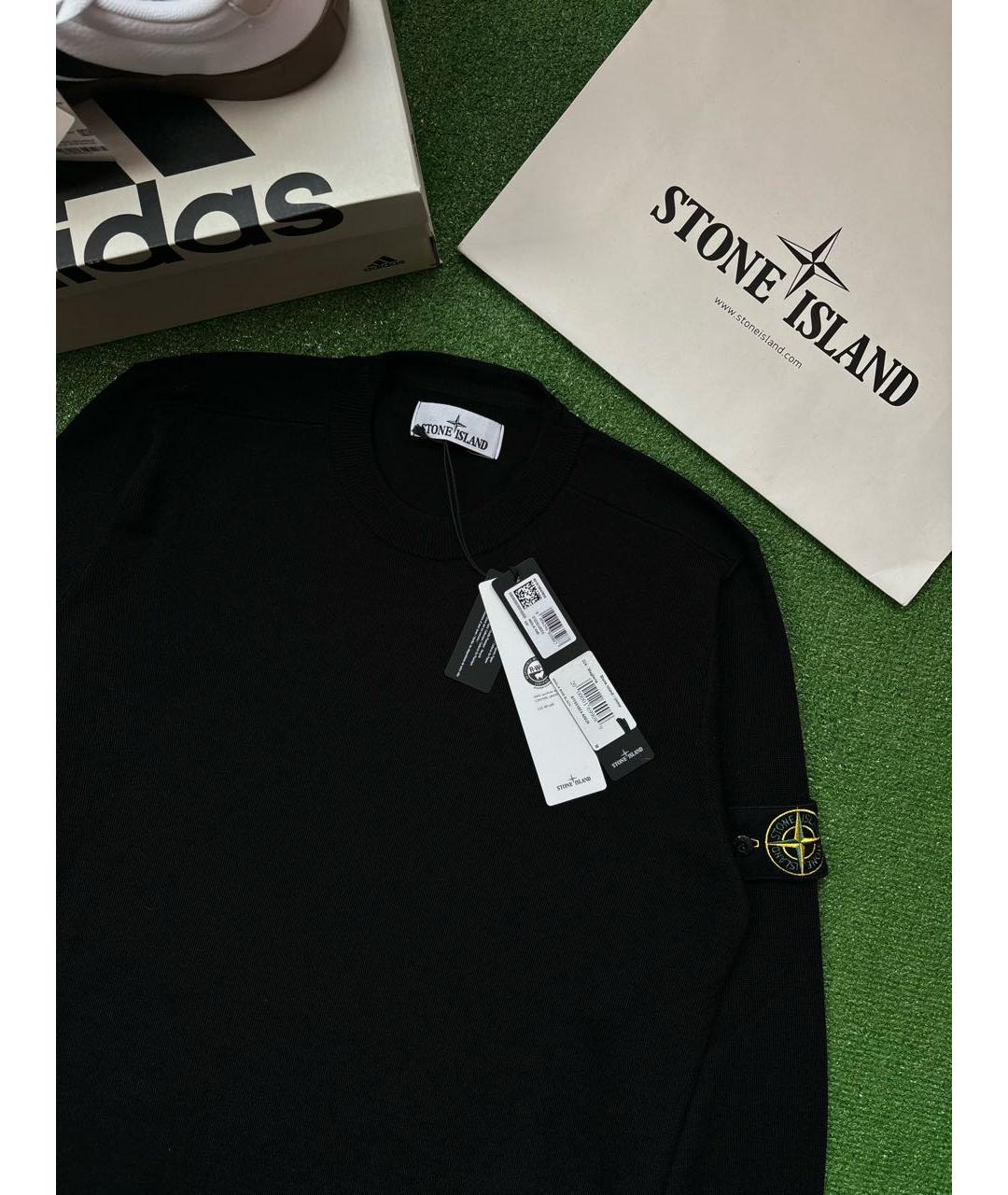 STONE ISLAND Черный шерстяной джемпер / свитер, фото 3