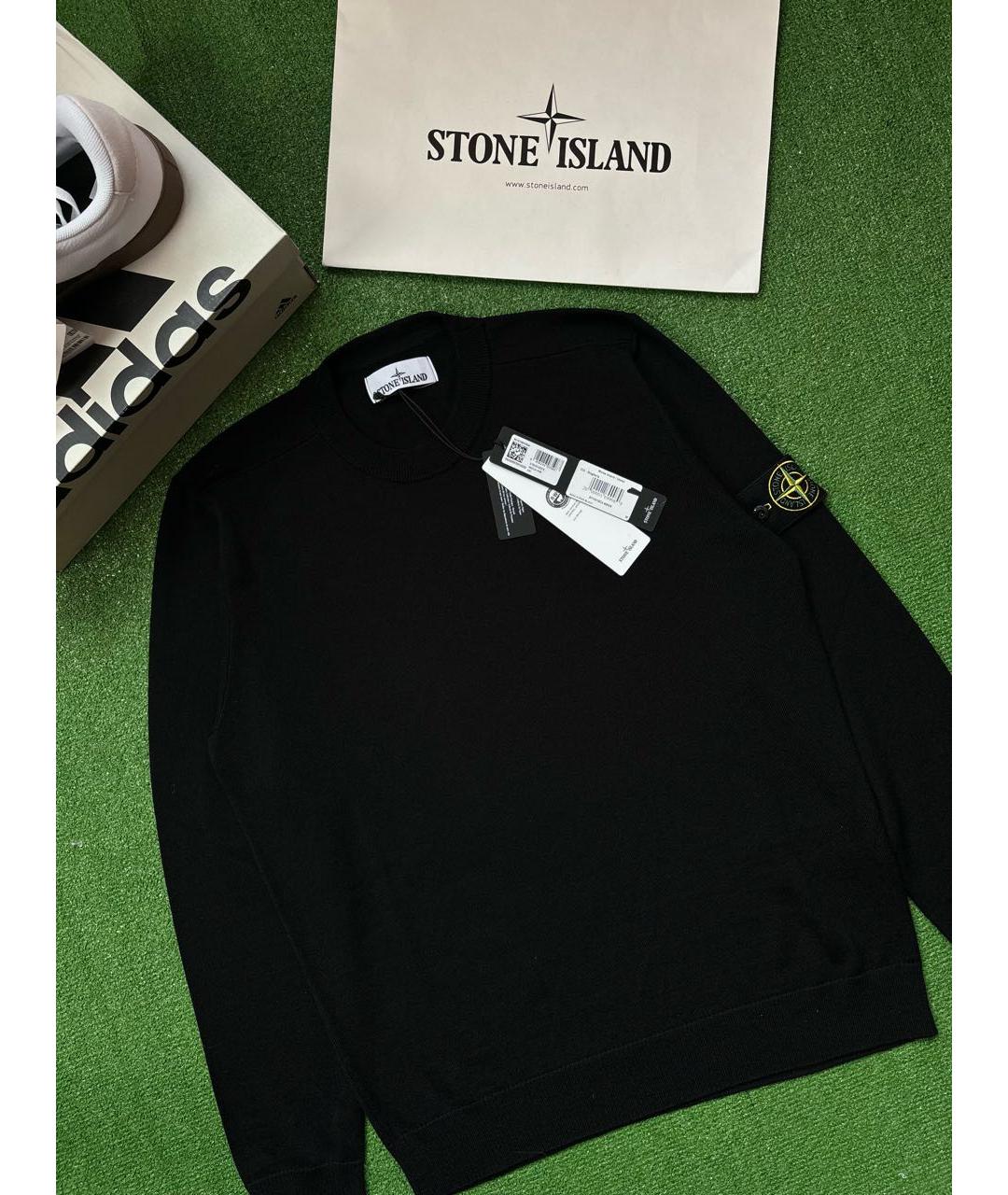 STONE ISLAND Черный шерстяной джемпер / свитер, фото 2
