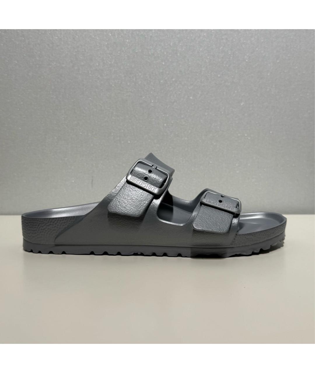 BIRKENSTOCK Серебряные резиновые шлепанцы, фото 6