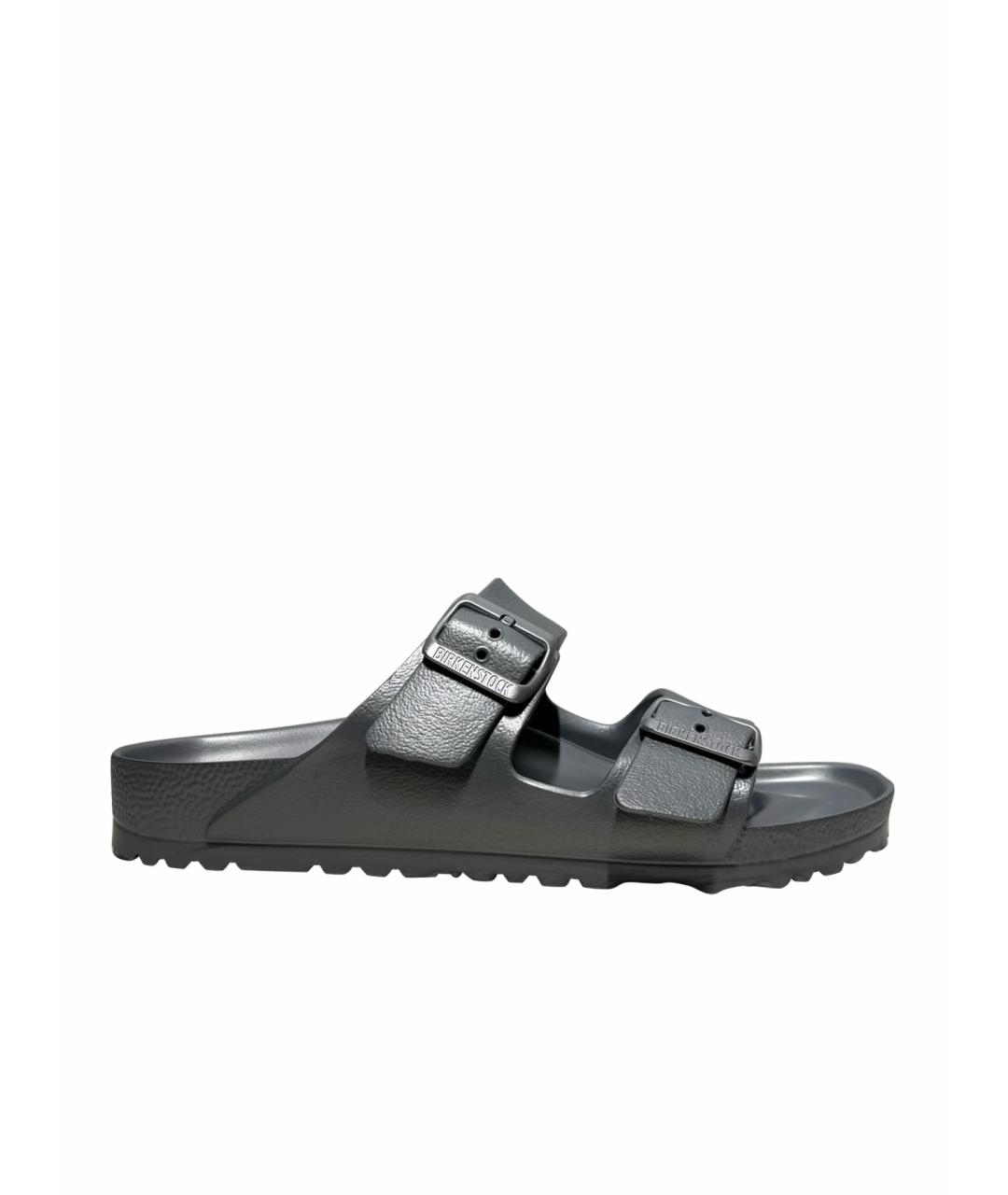 BIRKENSTOCK Серебряные резиновые шлепанцы, фото 1