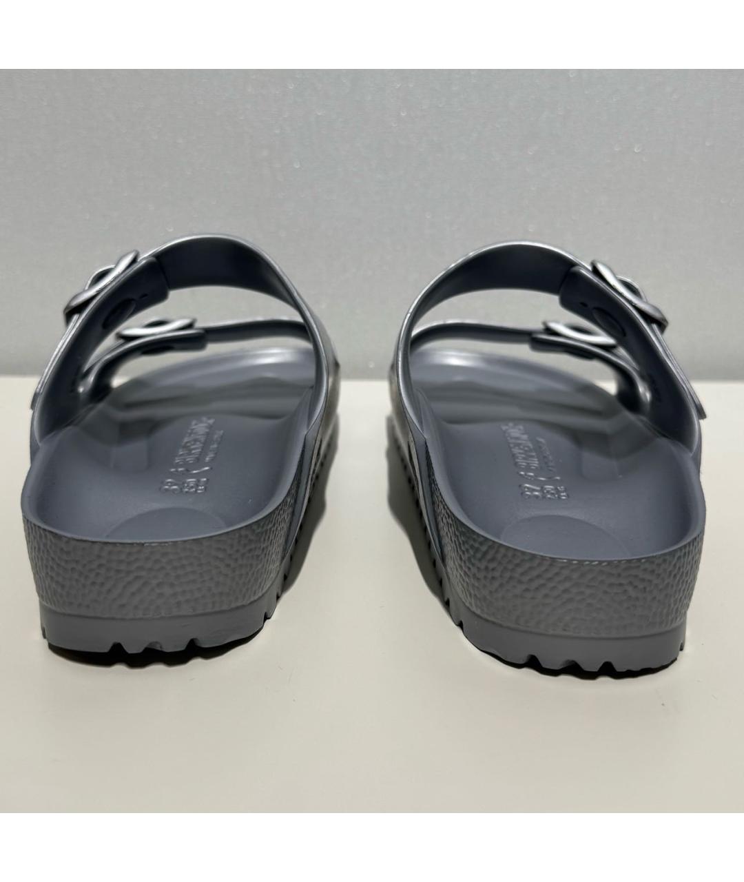 BIRKENSTOCK Серебряные резиновые шлепанцы, фото 4