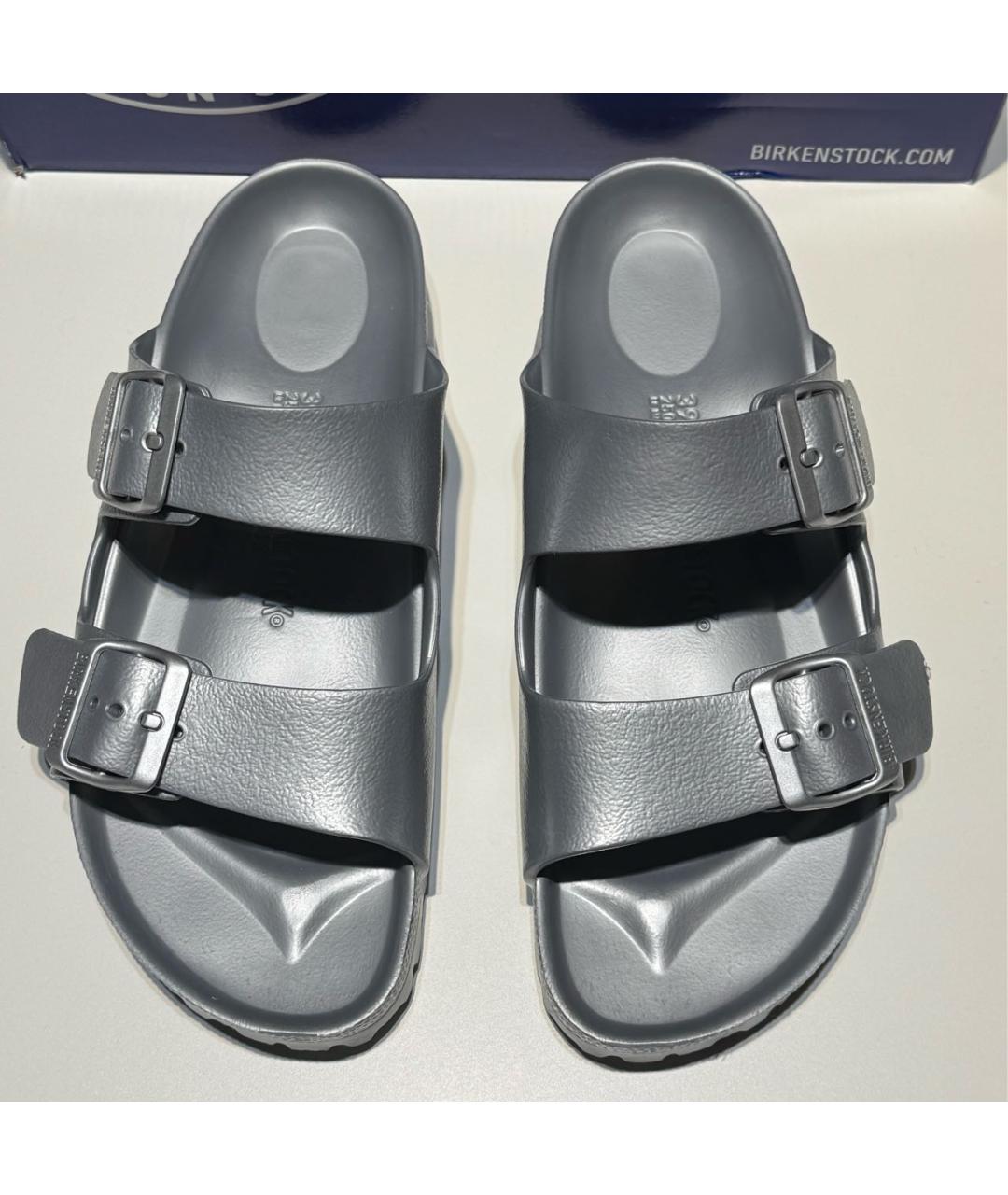 BIRKENSTOCK Серебряные резиновые шлепанцы, фото 2