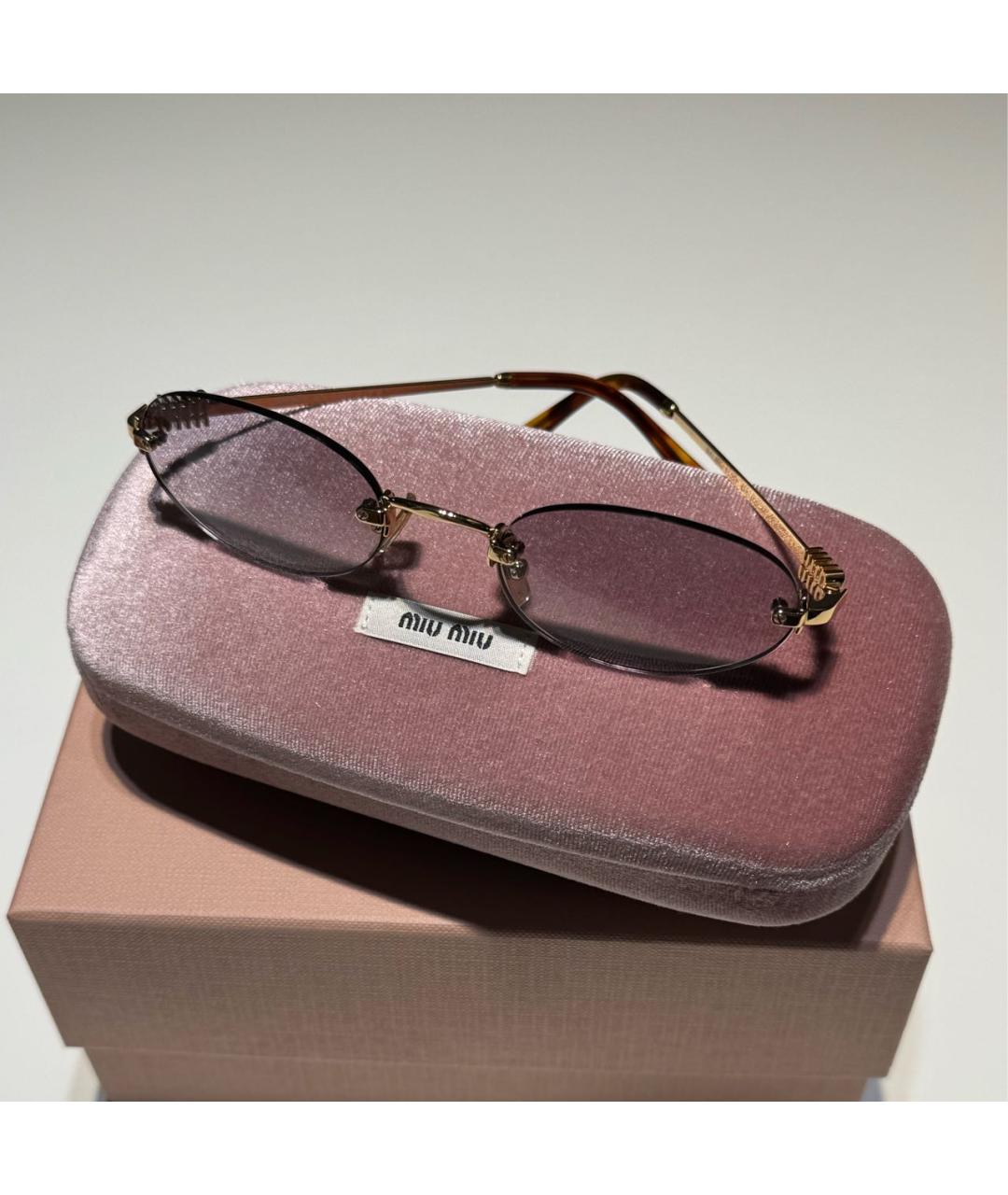 MIU MIU Металлические солнцезащитные очки, фото 2