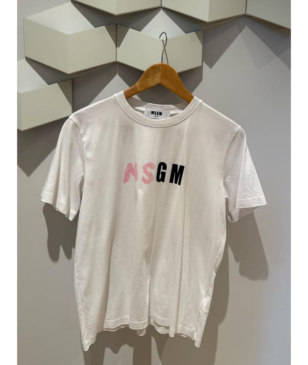 MSGM Белая хлопковая футболка, фото 3