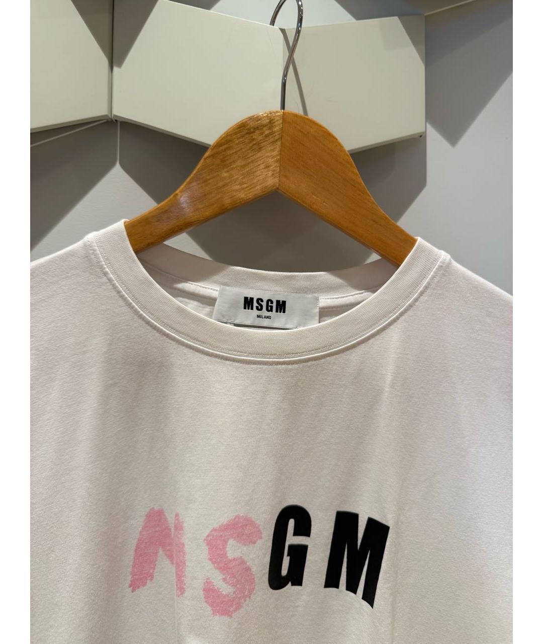 MSGM Белая хлопковая футболка, фото 2