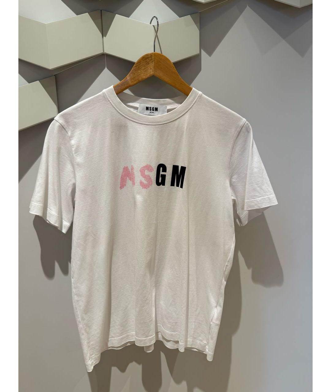 MSGM Белая хлопковая футболка, фото 7